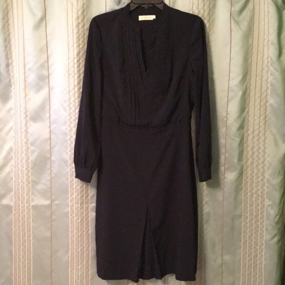 Tory Burch tuxedo pleat dress small